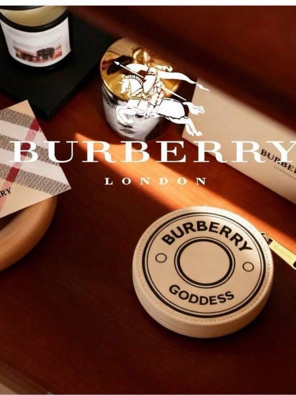 New Arrivals! Burberry Goddess Cream Canvas Bag with Gold Accents.